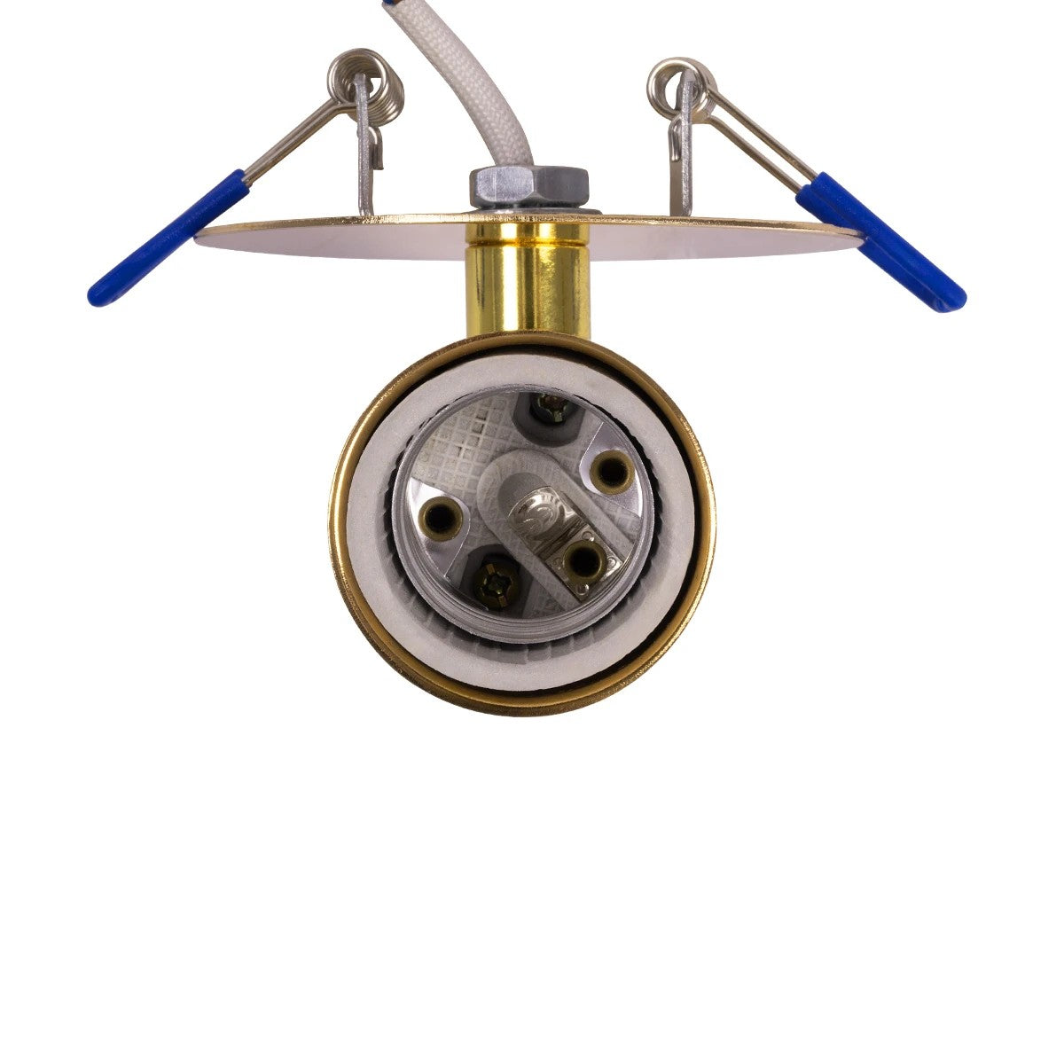 GloboStar® SARA 999-0060 Χωνευτό Φωτιστικό Οροφής Σποτ Μονόφωτο 1 x E27 IP20 Χρυσό Μέταλλο - Μ8,5 x Π8,5 x Υ11cm - ledmania.gr