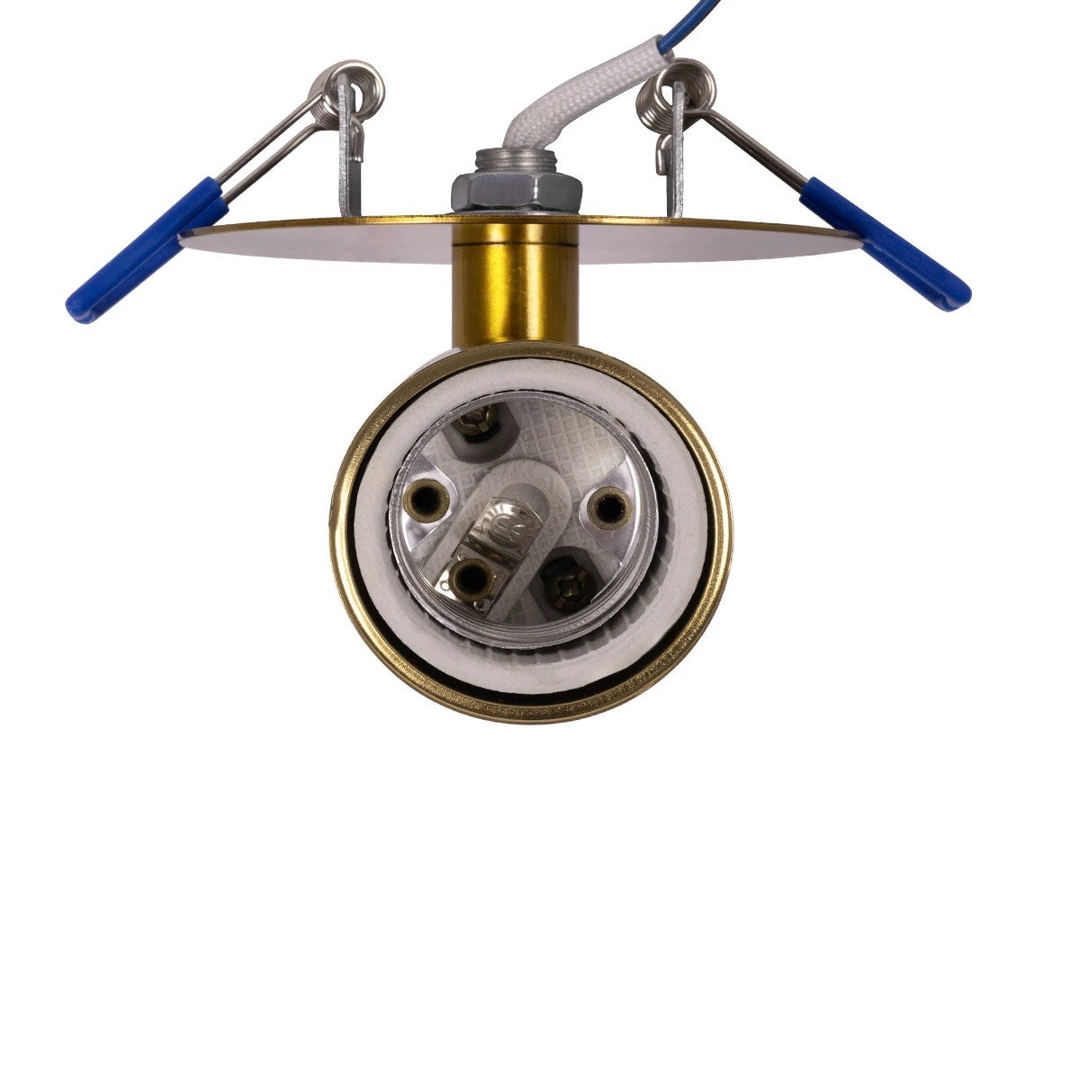 GloboStar® SARA 999-0061 Χωνευτό Φωτιστικό Οροφής Σποτ Μονόφωτο 1 x E27 IP20 Χρυσό Μέταλλο - Μ8,5 x Π8,5 x Υ11cm - ledmania.gr