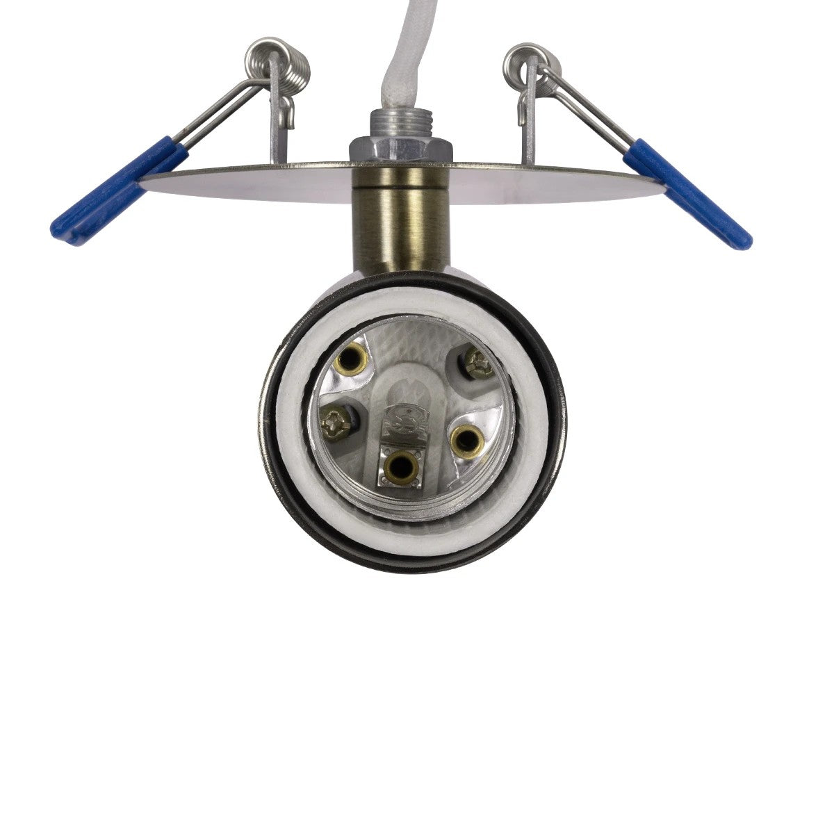 GloboStar® SARA 999-0062 Χωνευτό Φωτιστικό Οροφής Σποτ Μονόφωτο 1 x E27 IP20 Μπρούτζινο Μέταλλο - Μ8,5 x Π8,5 x Υ11cm - ledmania.gr