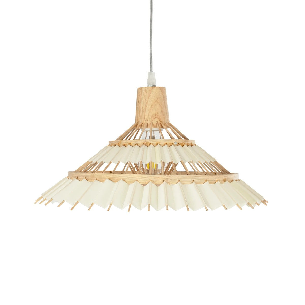 GLOBOSTAR® VENTALIA 999-0068 Boho Κρεμαστό Φωτιστικό Οροφής με Ντουί 1 x E27 AC 220-240V IP20 - Μπεζ - Μ40 x Π40 x Y23cm