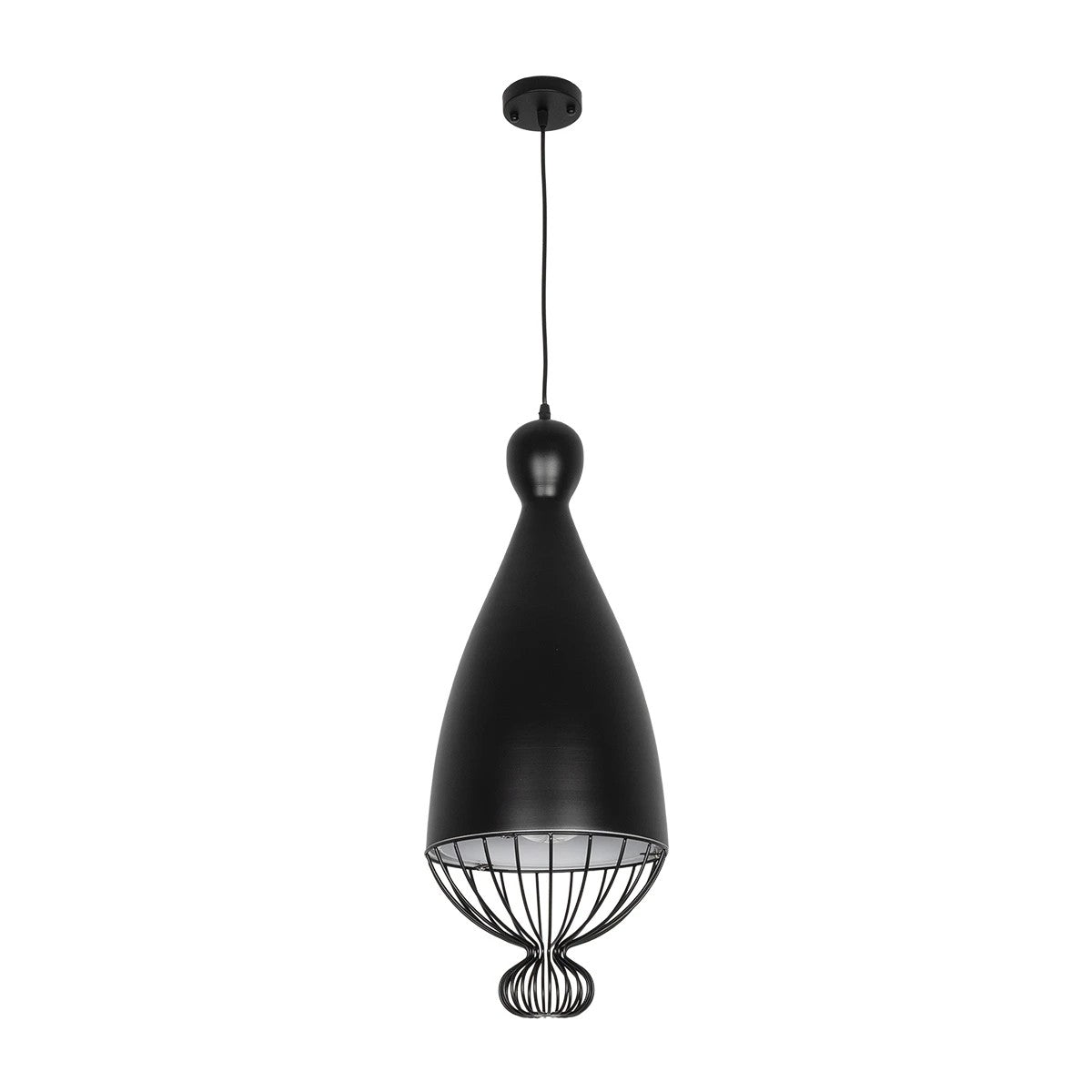 GLOBOSTAR® CARNEL 999-0110 Vintage Κρεμαστό Φωτιστικό Οροφής με Ντουί 1 x E27 AC 220-240V IP20 - Μαύρο - Μ26 x Π26 x Υ70cm