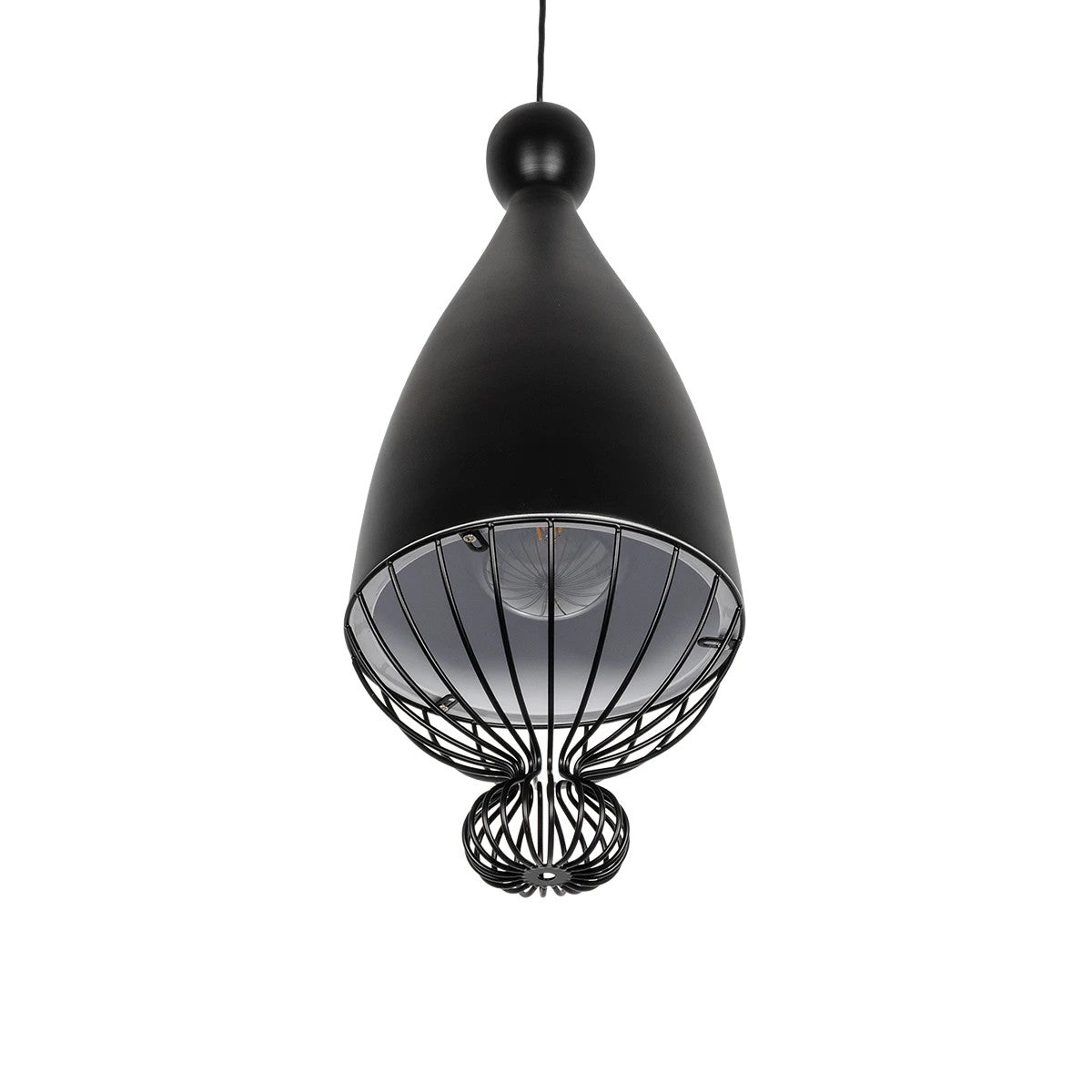 GLOBOSTAR® CARNEL 999-0110 Vintage Κρεμαστό Φωτιστικό Οροφής με Ντουί 1 x E27 AC 220-240V IP20 - Μαύρο - Μ26 x Π26 x Υ70cm