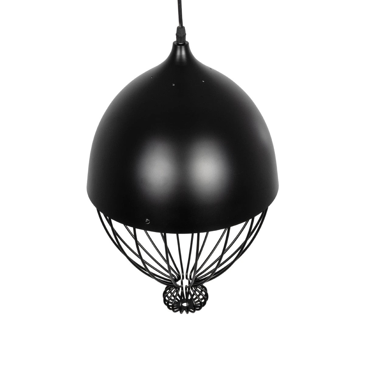 GLOBOSTAR® CANARIO 999-0111 Vintage Κρεμαστό Φωτιστικό Οροφής με Ντουί 1 x E27 AC 220-240V IP20 - Μαύρο - Μ28 x Π28 x Υ47cm