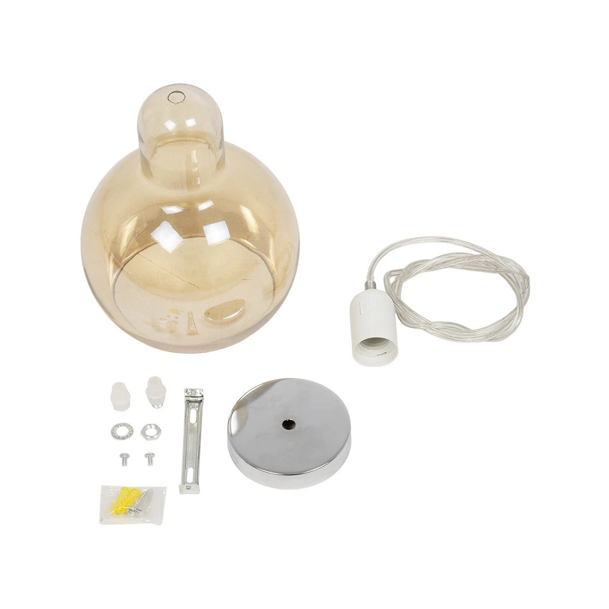 GLOBOSTAR® LUCREZIA 999-0143 Μοντέρνο Κρεμαστό Φωτιστικό Οροφής με Ντουί 1 x E27 AC 220-240V IP20 - Μελί - Μ18 x Π18 x Υ24cm