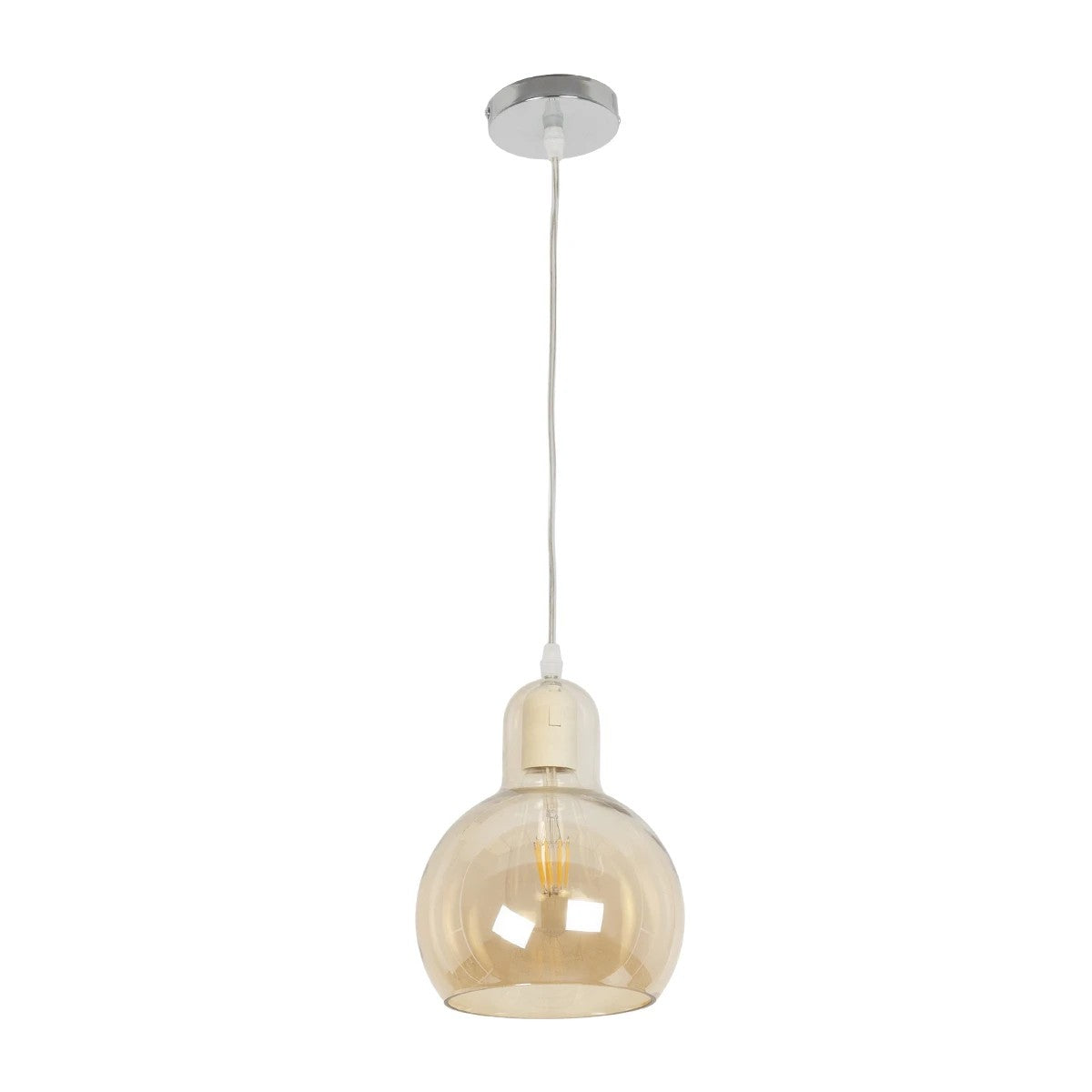 GLOBOSTAR® LUCREZIA 999-0143 Μοντέρνο Κρεμαστό Φωτιστικό Οροφής με Ντουί 1 x E27 AC 220-240V IP20 - Μελί - Μ18 x Π18 x Υ24cm