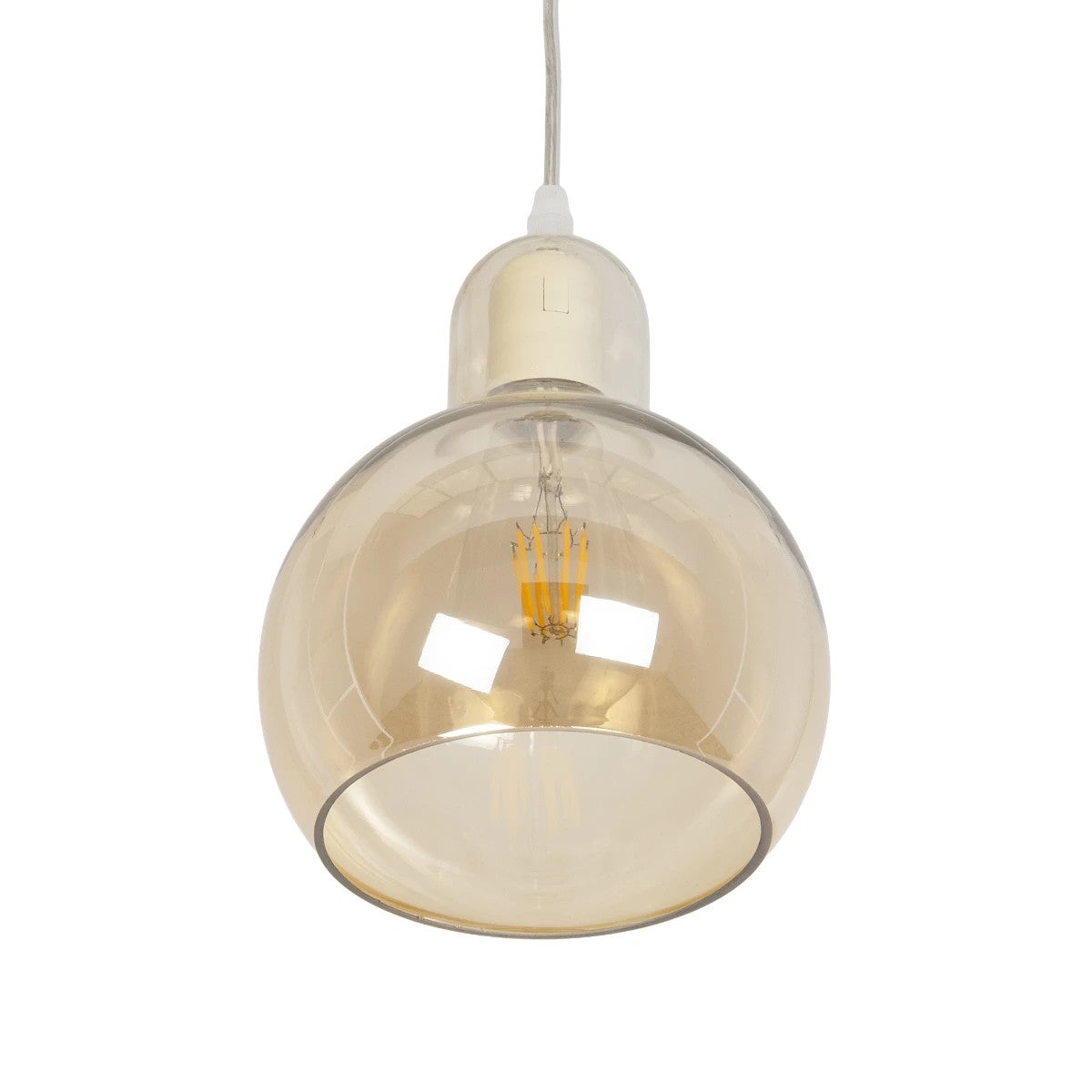 GLOBOSTAR® LUCREZIA 999-0143 Μοντέρνο Κρεμαστό Φωτιστικό Οροφής με Ντουί 1 x E27 AC 220-240V IP20 - Μελί - Μ18 x Π18 x Υ24cm