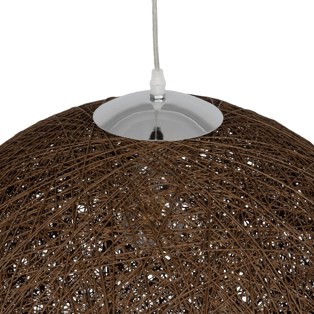 GLOBOSTAR® OCEANA 999-0156 Boho Κρεμαστό Φωτιστικό Οροφής με Ντουί 1 x E27 AC 220-240V IP20 - Καφέ - Μ60 x Π60 x Υ60cm