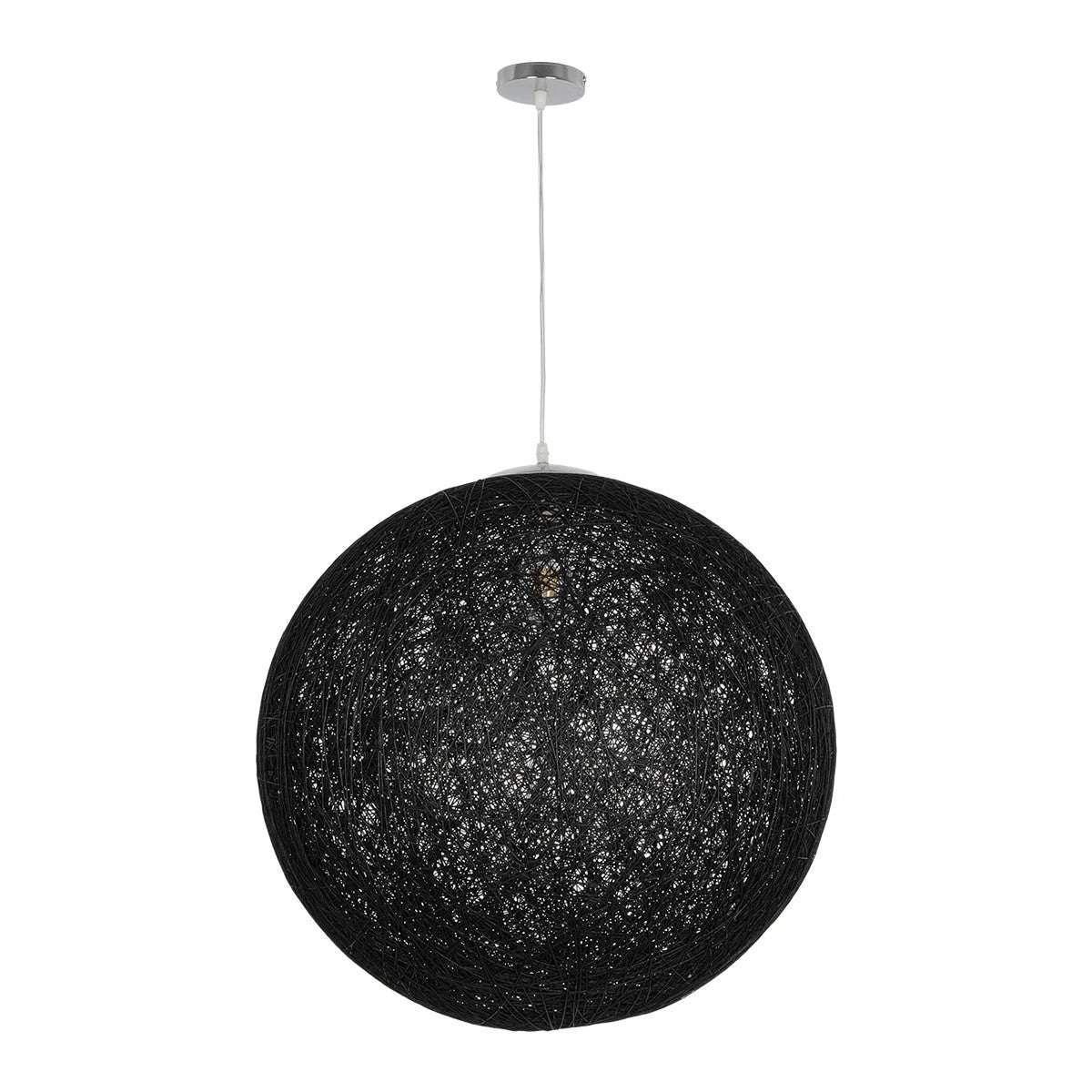 GLOBOSTAR® OCEANA 999-0157 Boho Κρεμαστό Φωτιστικό Οροφής με Ντουί 1 x E27 AC 220-240V IP20 - Μαύρο - Μ60 x Π60 x Υ60cm