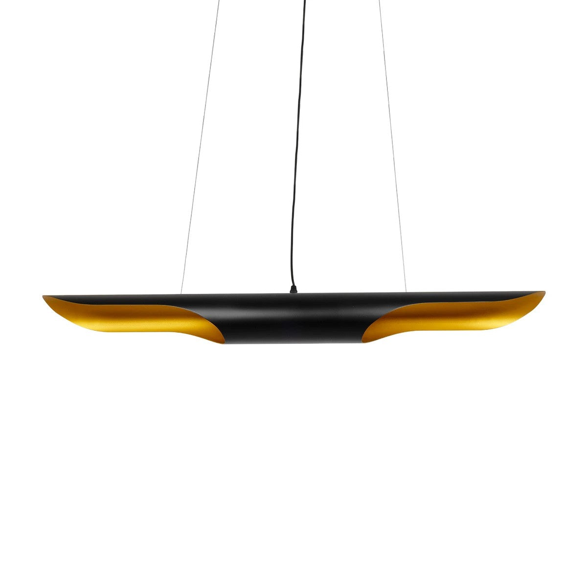 GLOBOSTAR® ESTERINA 999-0180 Μοντέρνο Κρεμαστό Φωτιστικό Οροφής με Ντουί 2 x E27 AC 220-240V IP20 - Μαύρο & Χρυσό - Μ100 x Π10 x Y10cm