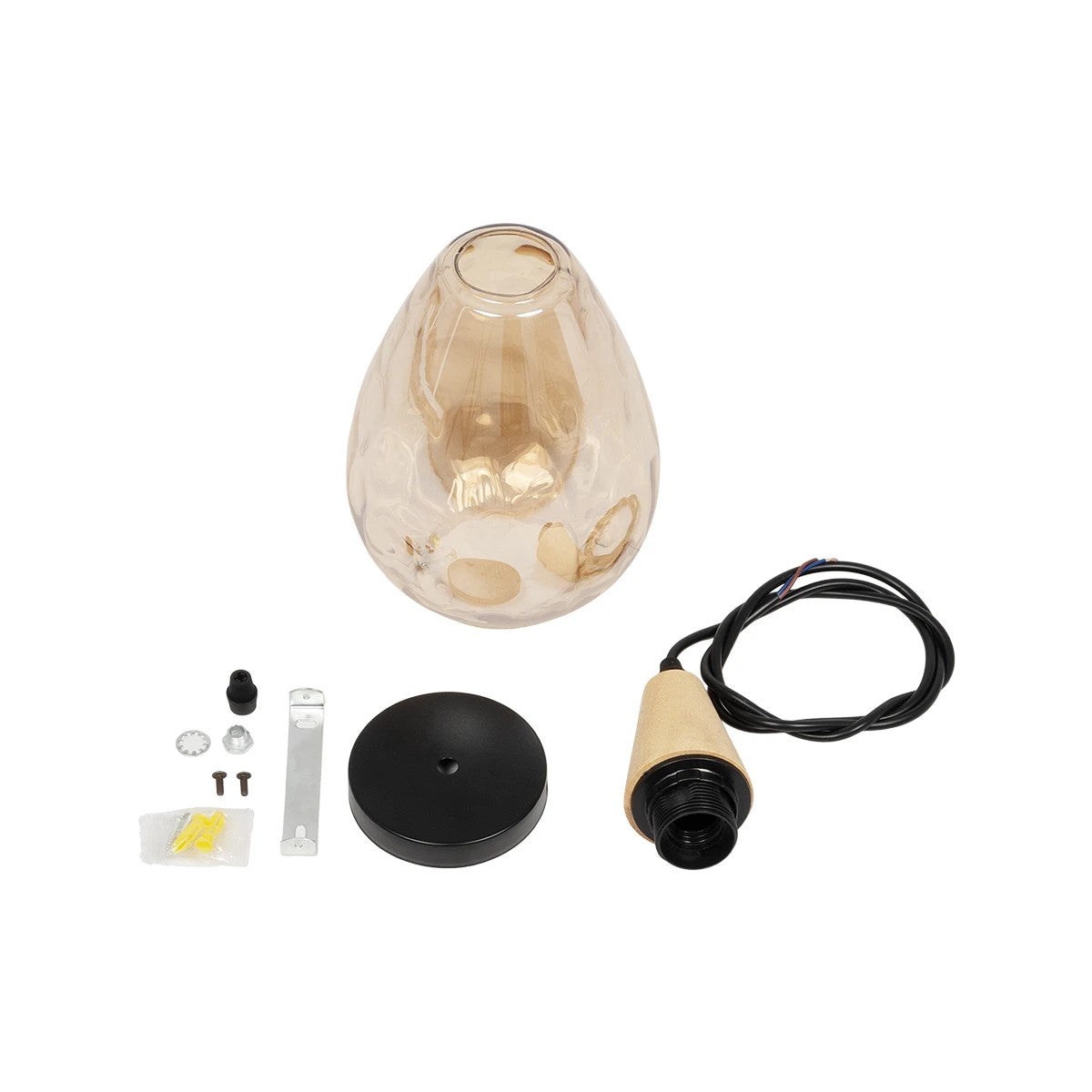 GLOBOSTAR® NOAH 999-0185 Μοντέρνο Κρεμαστό Φωτιστικό Οροφής με Ντουί 1 x E27 AC 220-240V IP20 - Μελί & Μπεζ - Μ16 x Π16 x Υ32cm