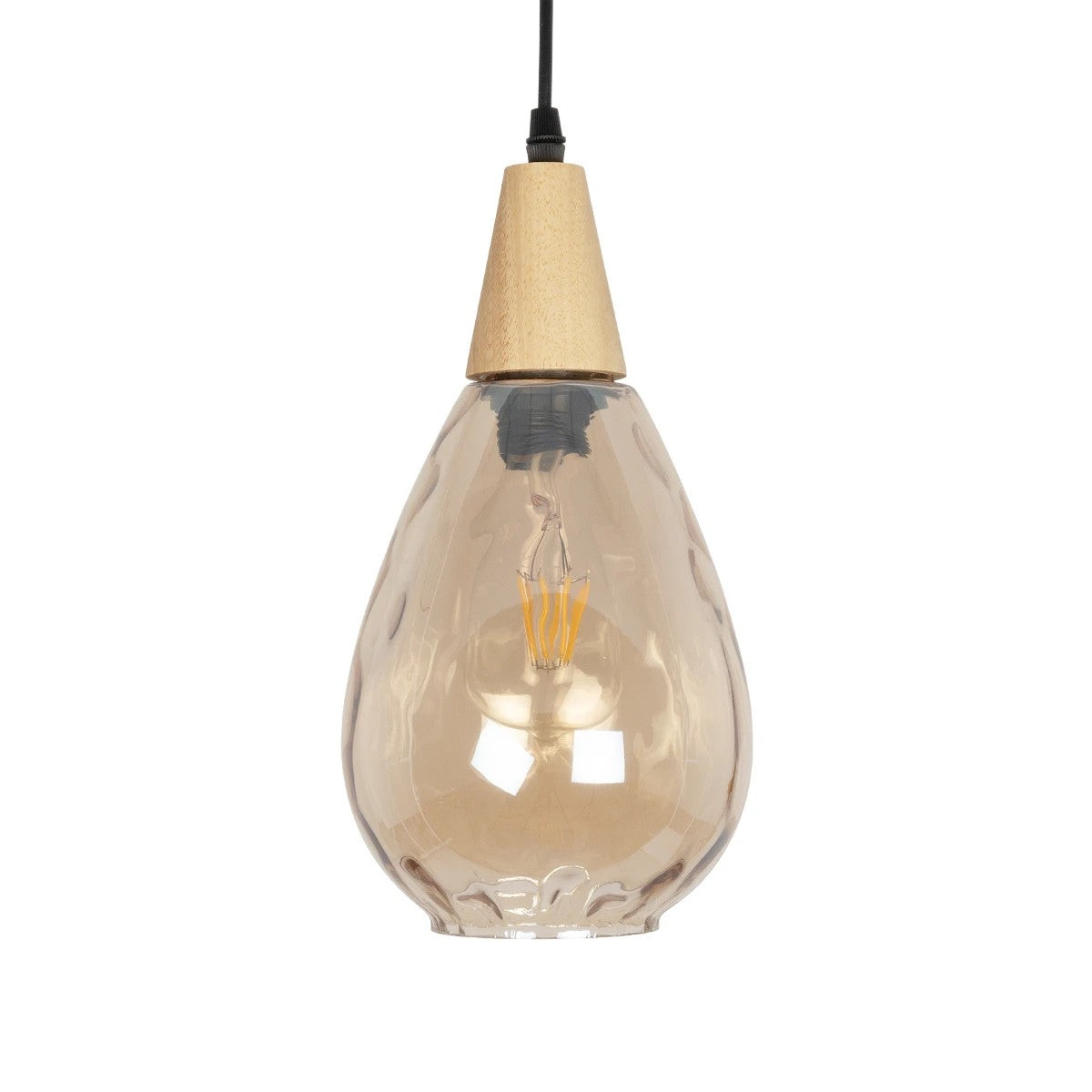 GLOBOSTAR® NOAH 999-0185 Μοντέρνο Κρεμαστό Φωτιστικό Οροφής με Ντουί 1 x E27 AC 220-240V IP20 - Μελί & Μπεζ - Μ16 x Π16 x Υ32cm