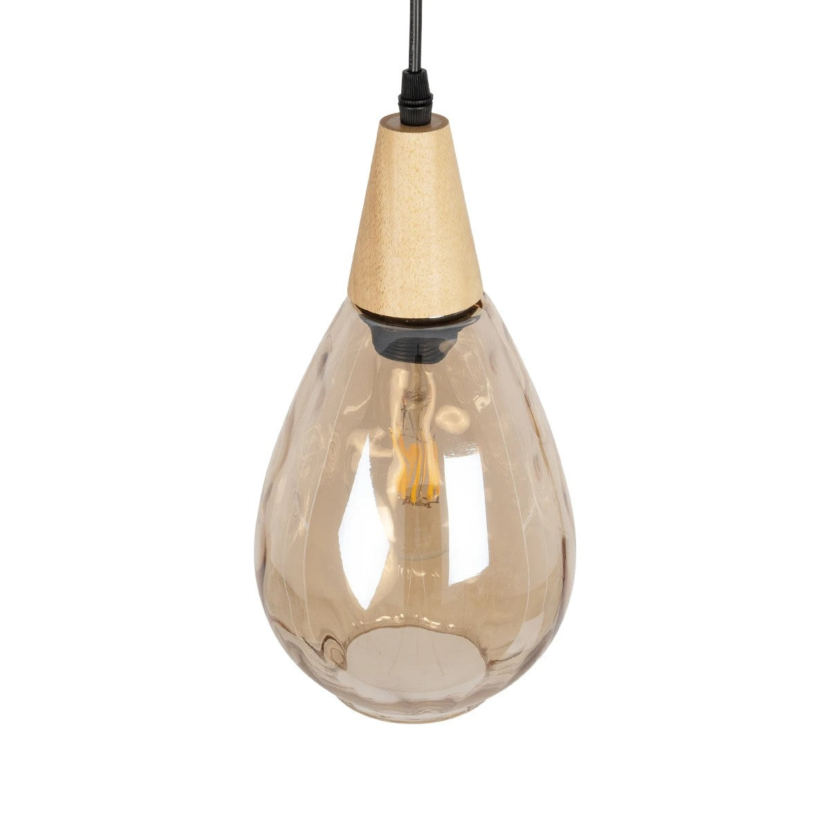 GLOBOSTAR® NOAH 999-0185 Μοντέρνο Κρεμαστό Φωτιστικό Οροφής με Ντουί 1 x E27 AC 220-240V IP20 - Μελί & Μπεζ - Μ16 x Π16 x Υ32cm