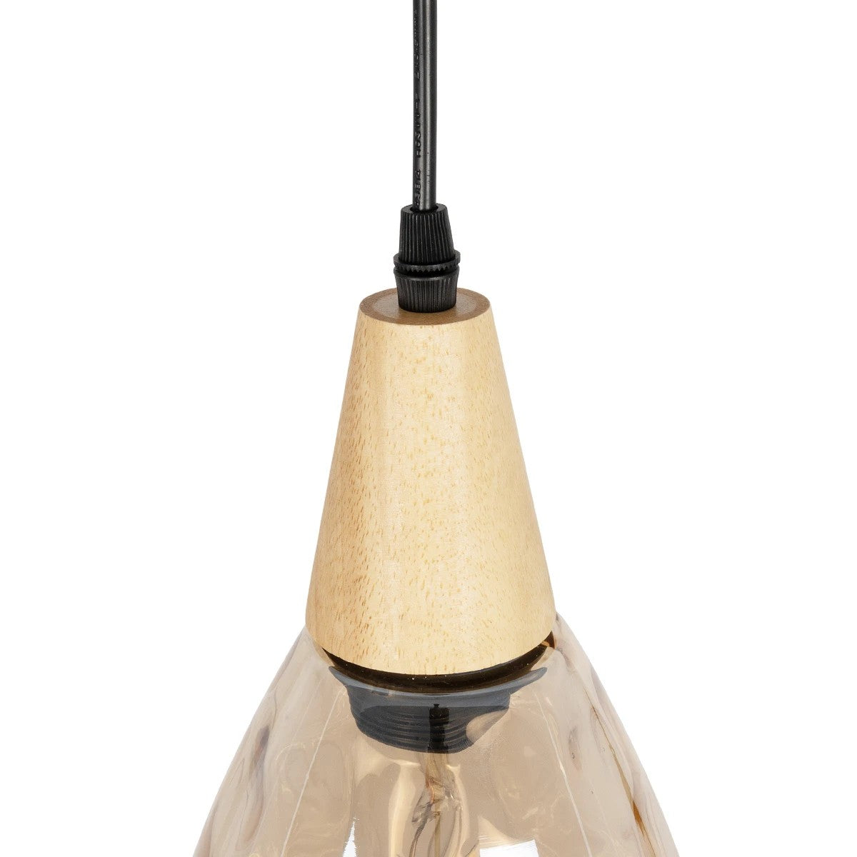 GLOBOSTAR® NOAH 999-0185 Μοντέρνο Κρεμαστό Φωτιστικό Οροφής με Ντουί 1 x E27 AC 220-240V IP20 - Μελί & Μπεζ - Μ16 x Π16 x Υ32cm
