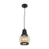 GLOBOSTAR® OLIVER 999-0186 Vintage Κρεμαστό Φωτιστικό Οροφής με Ντουί 1 x E27 AC 220-240V IP20 - Μελί & Μαύρο - Μ16 x Π16 x Υ25cm