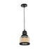 GLOBOSTAR® OLIVER 999-0187 Vintage Κρεμαστό Φωτιστικό Οροφής με Ντουί 1 x E27 AC 220-240V IP20 - Μελί & Μαύρο - Μ15 x Π15 x Υ21.5cm