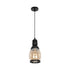 GLOBOSTAR® OLIVER 999-0188 Vintage Κρεμαστό Φωτιστικό Οροφής με Ντουί 1 x E27 AC 220-240V IP20 - Μελί & Μαύρο - Μ14 x Π14 x Υ30cm