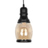 GLOBOSTAR® OLIVER 999-0188 Vintage Κρεμαστό Φωτιστικό Οροφής με Ντουί 1 x E27 AC 220-240V IP20 - Μελί & Μαύρο - Μ14 x Π14 x Υ30cm