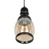GLOBOSTAR® OLIVER 999-0188 Vintage Κρεμαστό Φωτιστικό Οροφής με Ντουί 1 x E27 AC 220-240V IP20 - Μελί & Μαύρο - Μ14 x Π14 x Υ30cm