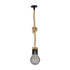 GLOBOSTAR® URBAN 999-0191 Vintage Κρεμαστό Φωτιστικό Οροφής με Ντουί 1 x E27 AC 220-240V IP20 - Μαύρο & Μπεζ - Μ15 x Π15 x Υ80cm
