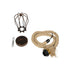 GLOBOSTAR® CAMBER 999-0200 Vintage Κρεμαστό Φωτιστικό Οροφής με Ντουί 1 x E27 AC 220-240V IP20 - Χάλκινο & Μπεζ - Μ12 x Π12 x Υ80cm