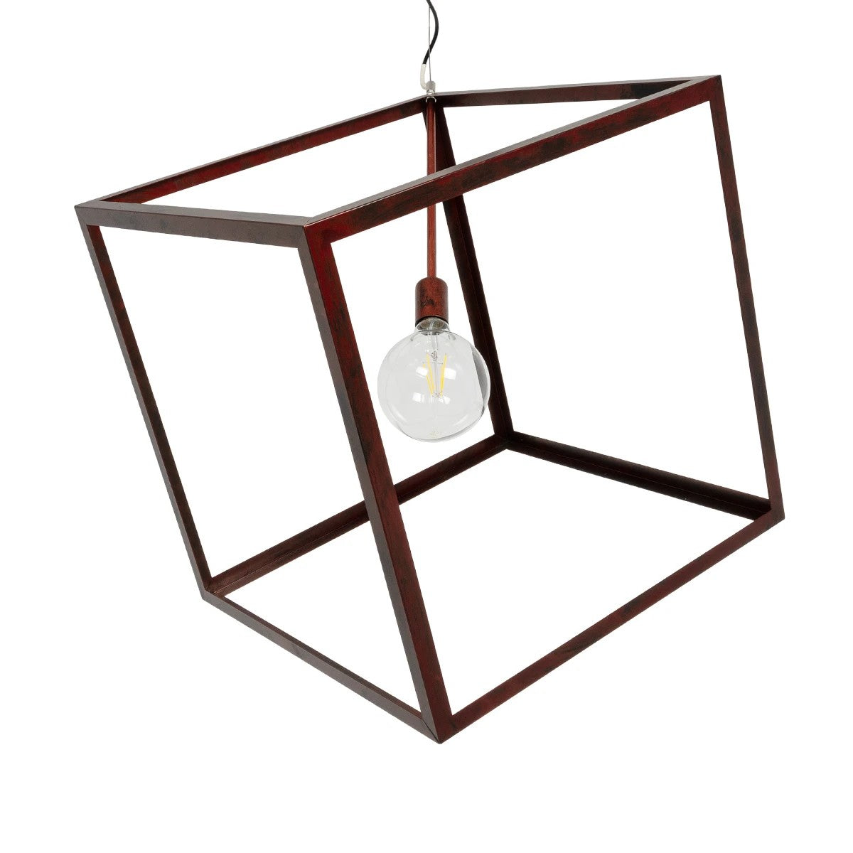 GLOBOSTAR® CUBE 999-0216 Μοντέρνο Κρεμαστό Φωτιστικό Οροφής με Ντουί 1 x E27 AC 220-240V IP20 - Χάλκινο - Μ70 x Π70 x Υ87cm