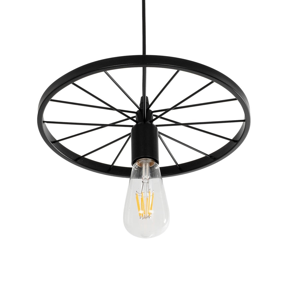 GLOBOSTAR® CASTOR 999-0228 Vintage Κρεμαστό Φωτιστικό Οροφής με Ντουί 1 x E27 AC 220-240V IP20 - Μαύρο - Μ30 x Π30 x Υ11cm - ledmania.gr
