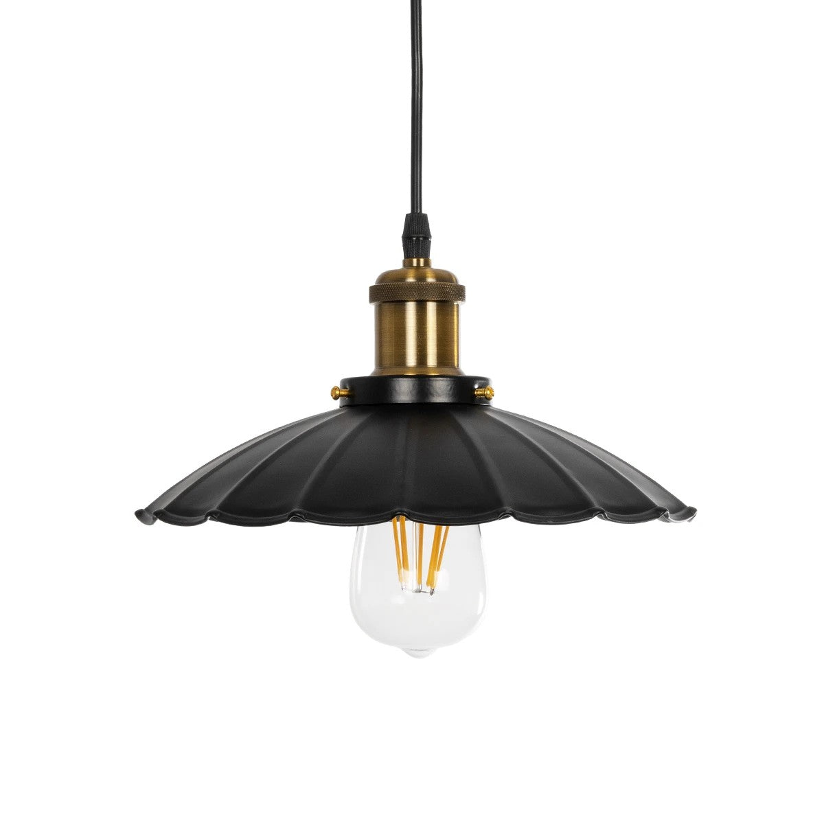 GLOBOSTAR® MARGI 999-0229 Vintage Κρεμαστό Φωτιστικό Οροφής με Ντουί 1 x E27 AC 220-240V IP20 - Μαύρο & Χρυσό - Μ26 x Π26 x Υ14cm - ledmania.gr