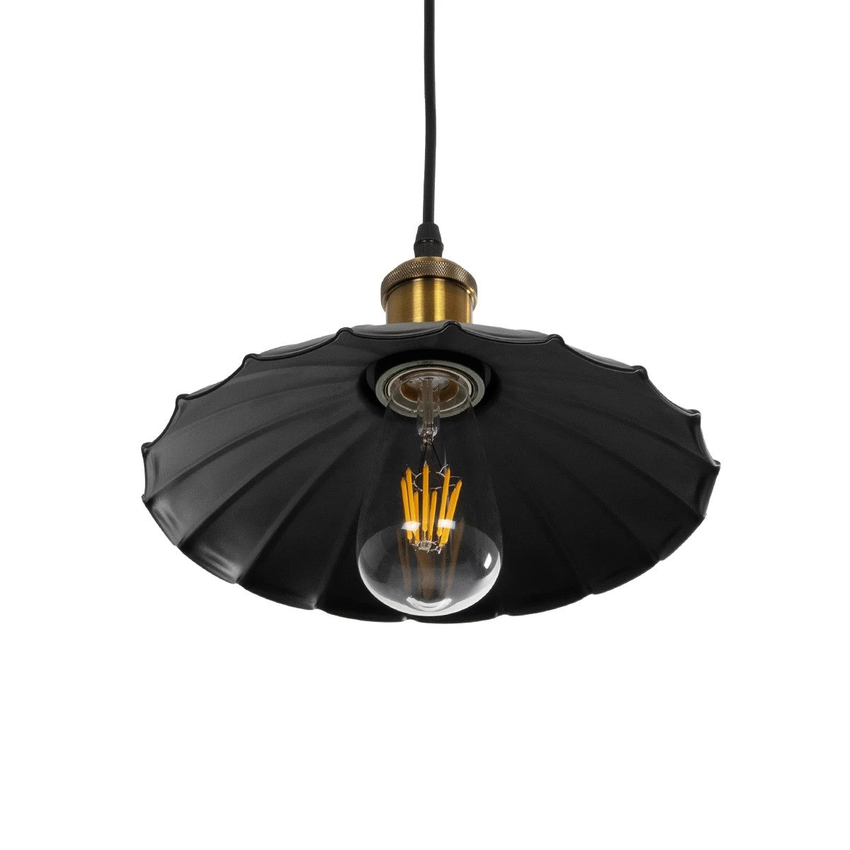 GLOBOSTAR® MARGI 999-0229 Vintage Κρεμαστό Φωτιστικό Οροφής με Ντουί 1 x E27 AC 220-240V IP20 - Μαύρο & Χρυσό - Μ26 x Π26 x Υ14cm - ledmania.gr