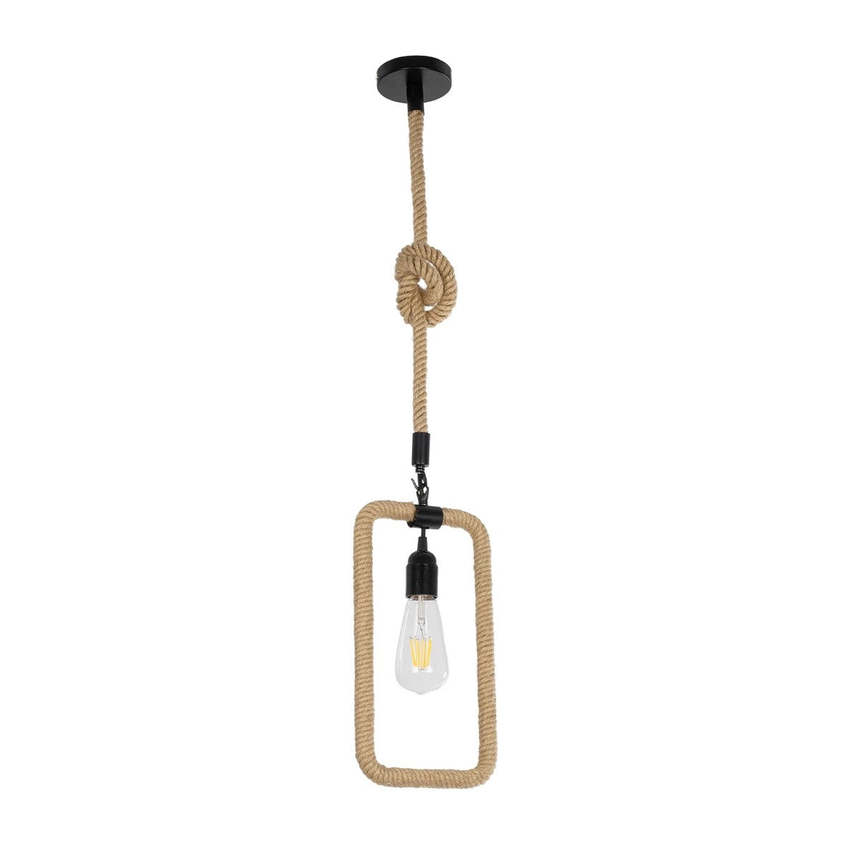 GLOBOSTAR® MALVERN 999-0234 Vintage Κρεμαστό Φωτιστικό Οροφής με Ντουί 1 x E27 AC 220-240V IP20 - Μαύρο & Μπεζ - Μ18.5 x Π4 x Υ41.5cm