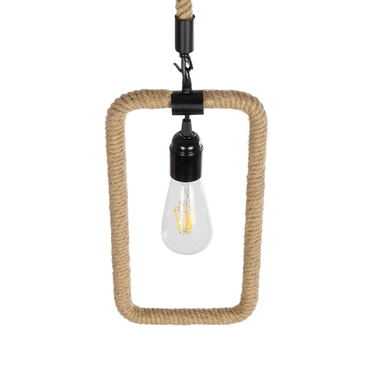 GLOBOSTAR® MALVERN 999-0234 Vintage Κρεμαστό Φωτιστικό Οροφής με Ντουί 1 x E27 AC 220-240V IP20 - Μαύρο & Μπεζ - Μ18.5 x Π4 x Υ41.5cm