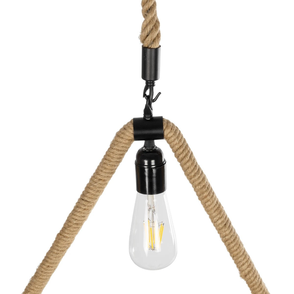 GLOBOSTAR® MALVERN 999-0235 Vintage Κρεμαστό Φωτιστικό Οροφής με Ντουί 1 x E27 AC 220-240V IP20 - Μαύρο & Μπεζ - Μ38 x Π4 x Υ42.5cm