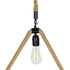 GLOBOSTAR® MALVERN 999-0235 Vintage Κρεμαστό Φωτιστικό Οροφής με Ντουί 1 x E27 AC 220-240V IP20 - Μαύρο & Μπεζ - Μ38 x Π4 x Υ42.5cm