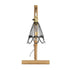 GloboStar® ELMA 999-0239 Μοντέρνο Επιτραπέζιο Φωτιστικό Πορτατίφ Μονόφωτο 1 x E27 IP20 Μπεζ Ξύλο με Μαύρο Μέταλλο - Μ35 x Π20 x Υ43cm - ledmania.gr