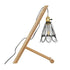 GloboStar® ELMA 999-0239 Μοντέρνο Επιτραπέζιο Φωτιστικό Πορτατίφ Μονόφωτο 1 x E27 IP20 Μπεζ Ξύλο με Μαύρο Μέταλλο - Μ35 x Π20 x Υ43cm - ledmania.gr