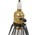 GloboStar® ELMA 999-0239 Μοντέρνο Επιτραπέζιο Φωτιστικό Πορτατίφ Μονόφωτο 1 x E27 IP20 Μπεζ Ξύλο με Μαύρο Μέταλλο - Μ35 x Π20 x Υ43cm - ledmania.gr