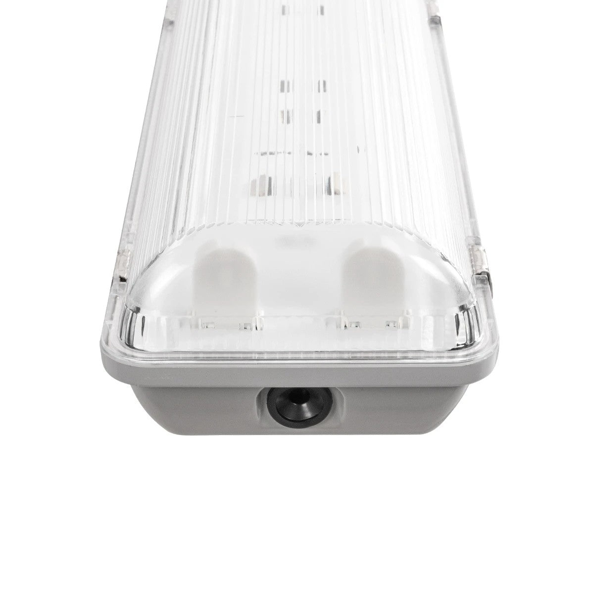 GLOBOSTAR® VIGAS 999-0250 Γραμμικό Βιομηχανικό Φωτιστικό Σκαφάκι Tri-Proof με Μεταλλικά Clips για 2 x Λάμπες T8 G13 90cm Τύπου Φθορίου LED Τροφοδοσίας Ενός Άκρου 120° AC 220-240V Αδιάβροχο IP65 - Γκρι με Διάφανο Κάλυμμα Πλαστικό PC - Μ100 x Π15 x Υ10cm - ledmania.gr