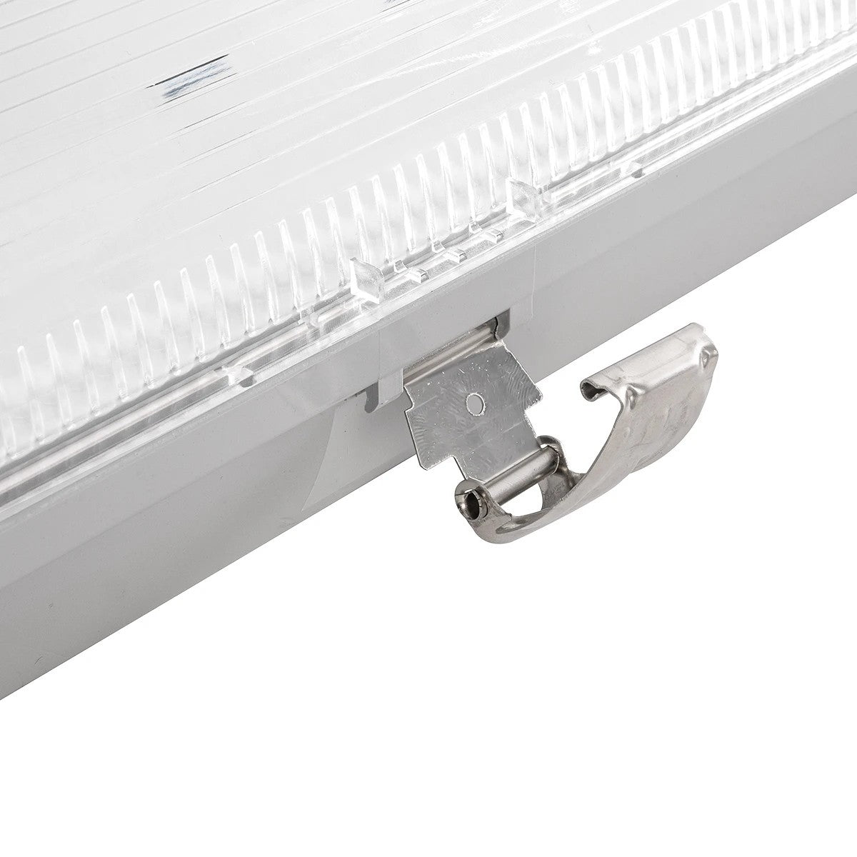 GLOBOSTAR® VIGAS 999-0250 Γραμμικό Βιομηχανικό Φωτιστικό Σκαφάκι Tri-Proof με Μεταλλικά Clips για 2 x Λάμπες T8 G13 90cm Τύπου Φθορίου LED Τροφοδοσίας Ενός Άκρου 120° AC 220-240V Αδιάβροχο IP65 - Γκρι με Διάφανο Κάλυμμα Πλαστικό PC - Μ100 x Π15 x Υ10cm - ledmania.gr