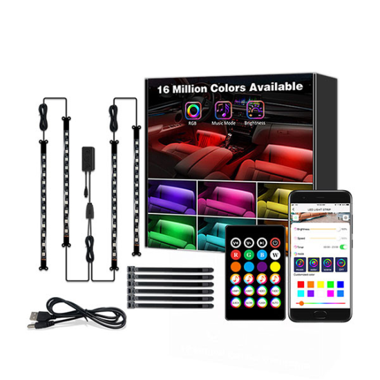 BLUETOOTH AUTO LED 4 STRIPS, MUSIC CONTROL, SET - ledmania.gr
