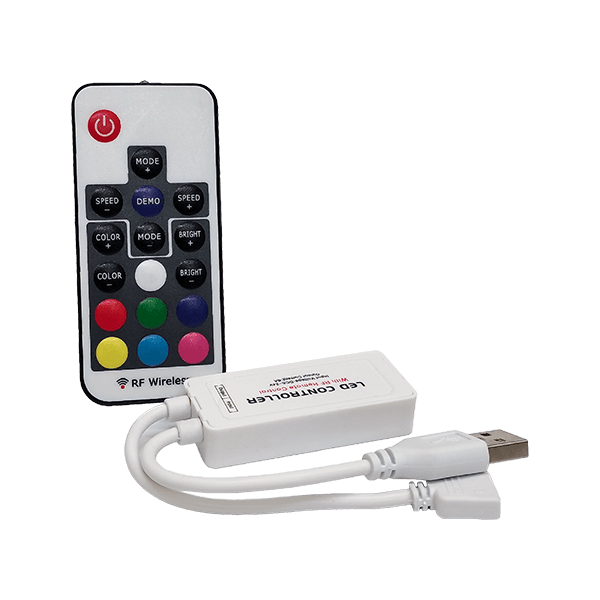 RF MINI RGB USB LED CONTROLLER WITH REMOTE - ledmania.gr