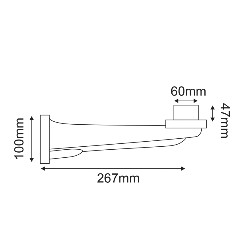 ΒΑΣΗ ΤΟΙΧΟΥ ΜΠΑΛΑΣ 26,7CM                    Φ30,Φ40 - ledmania.gr
