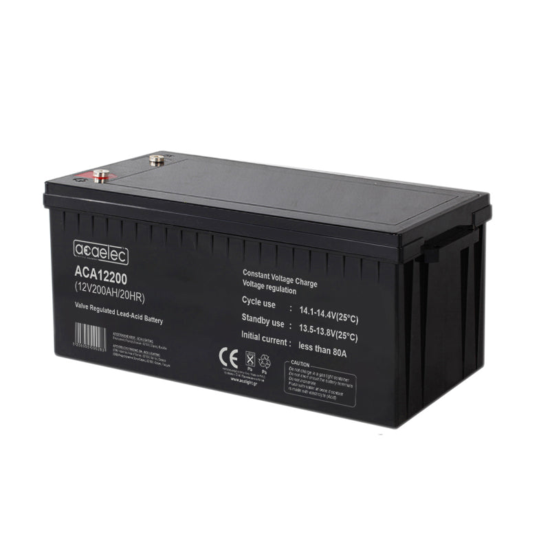 ΜΠΑΤΑΡΙΑ AGM VRLA 12V 200AH/20HR (M8 τερματικό)522x240x218mm - ledmania.gr