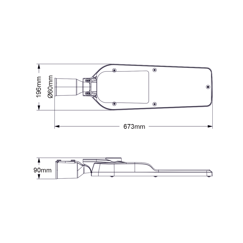 ^LED STREET LUMINAIRE 120W 16800LM 4000K 150⁰ x 75⁰ CLASS II IP66 10kV 230V AC IP66 - ledmania.gr