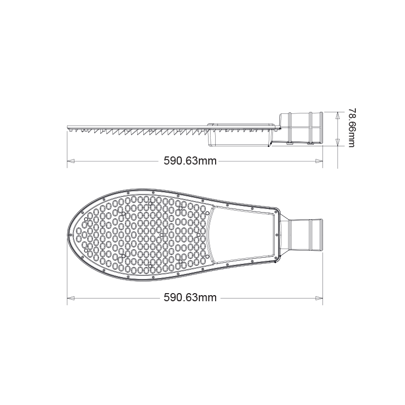 LED STREET LUMINAIRE 150W 15000LM 5000K 150 X40˚ CLASS I 230V AC IP65 - ledmania.gr