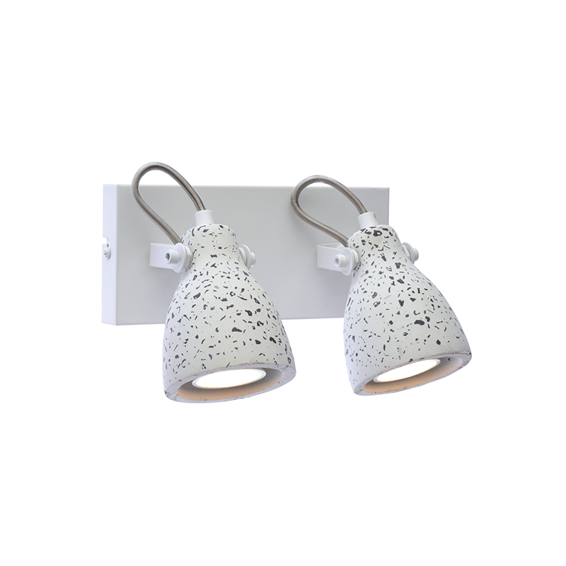 ^ΕΠΙΤΟΙΧΟ Φ/Σ 2ΧGU10 ΛΕΥΚΟ TERRAZZO 23X15X18CM DINO - ledmania.gr