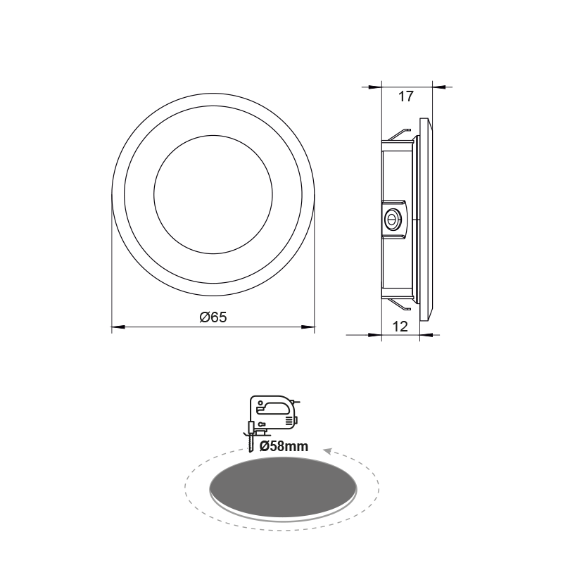 RECESSED WHITE ROUND LED SPOT 2W 3000K 155Lm 230V AC 100° Ra80 - ledmania.gr