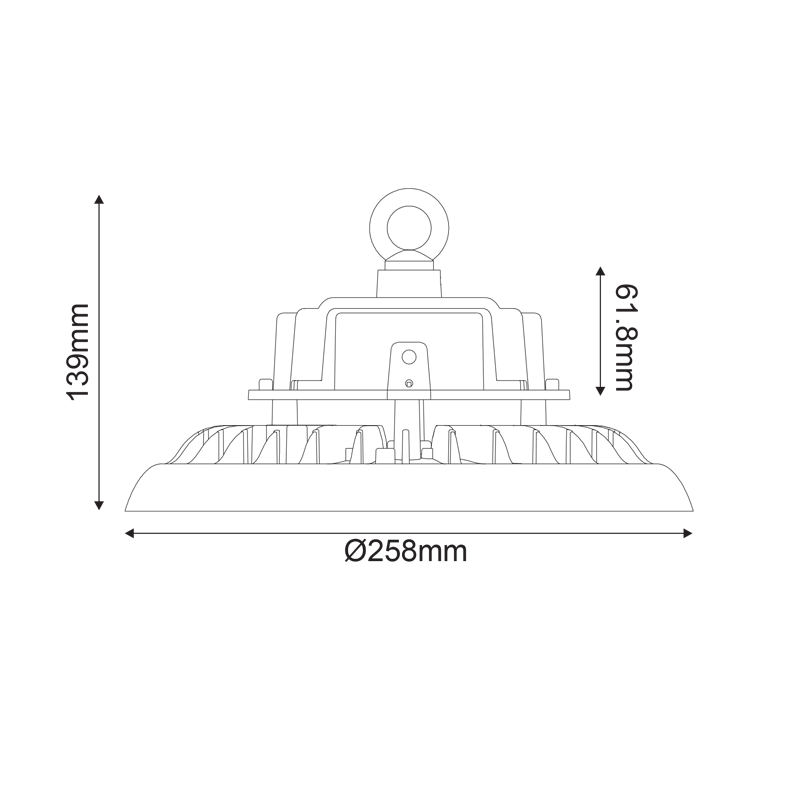 LED HIGH BAY ASTREK DIM 1-10V 100W 15.000LM 5000K 90° 230V AC IP65 Ra>80 50.000HRS - ledmania.gr