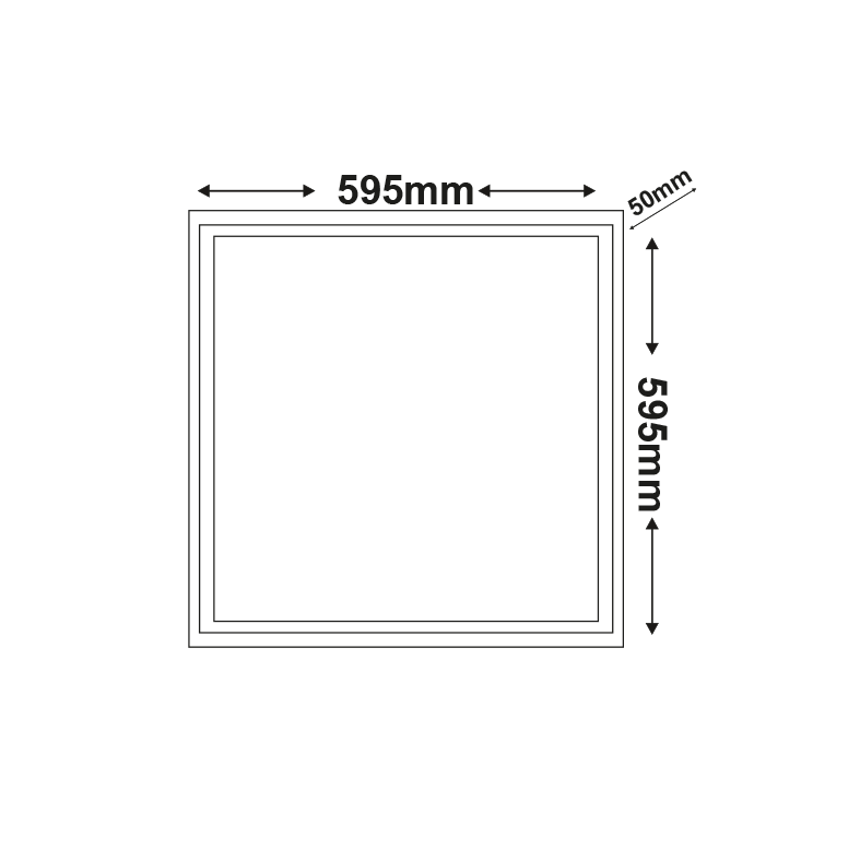 Υ/Κ LED PANEL 40W 595X595X50mm 3000K 3450Lm 230V AC Ra80