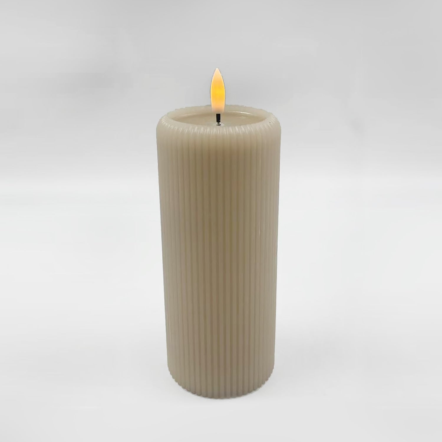 LED BATTERY BEIGE WAX CANDLE WITH WATER EFFECT FLICKERING 2AA BATTERIES (NOT INCLUDED) 75x150mm