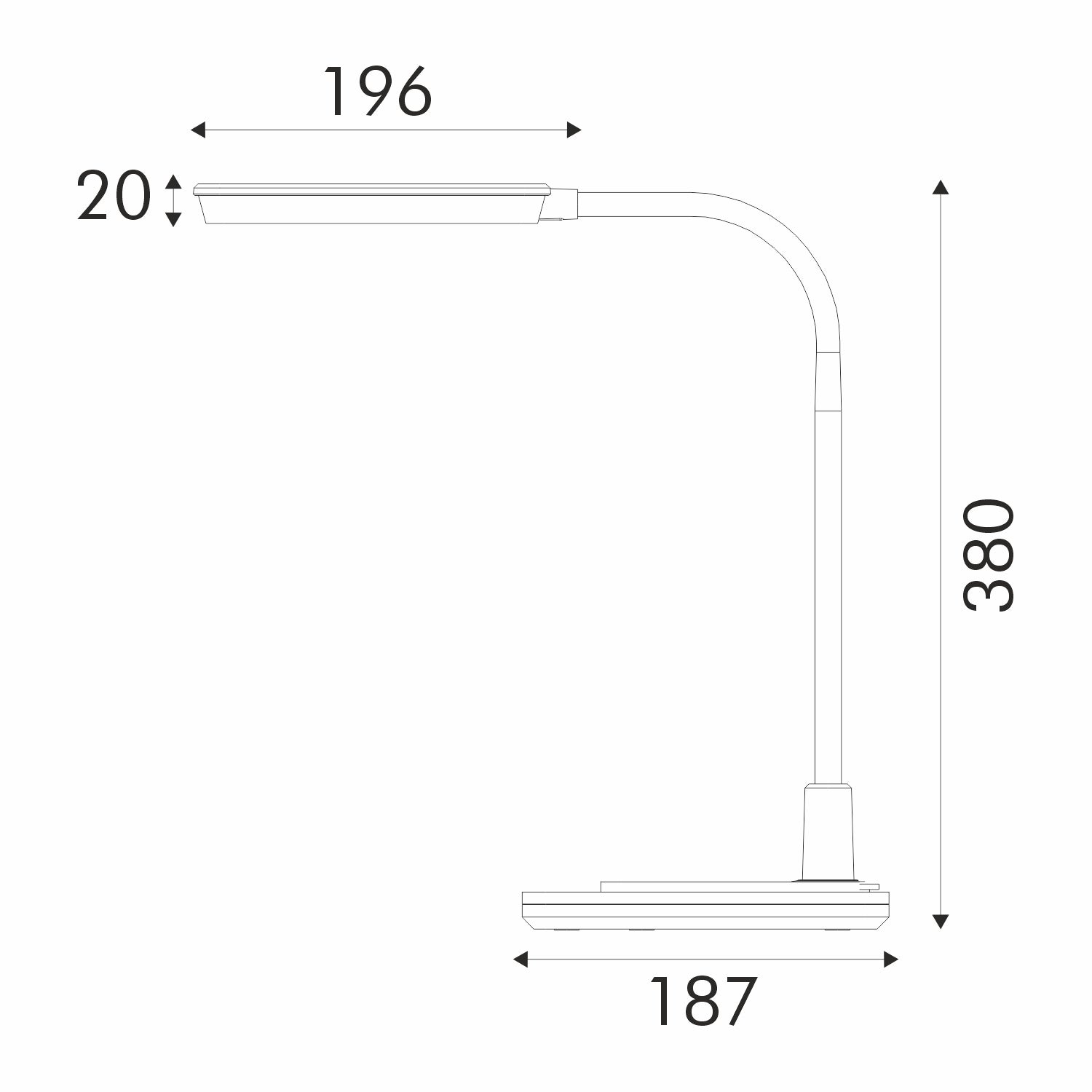 ΦΩΤΙΣΤΙΚΟ ΓΡΑΦΕΙΟΥ LED ACA BL1027BK ΜΑΥΡΟ 7W CCT 3000K/4000K/6000K 450LM