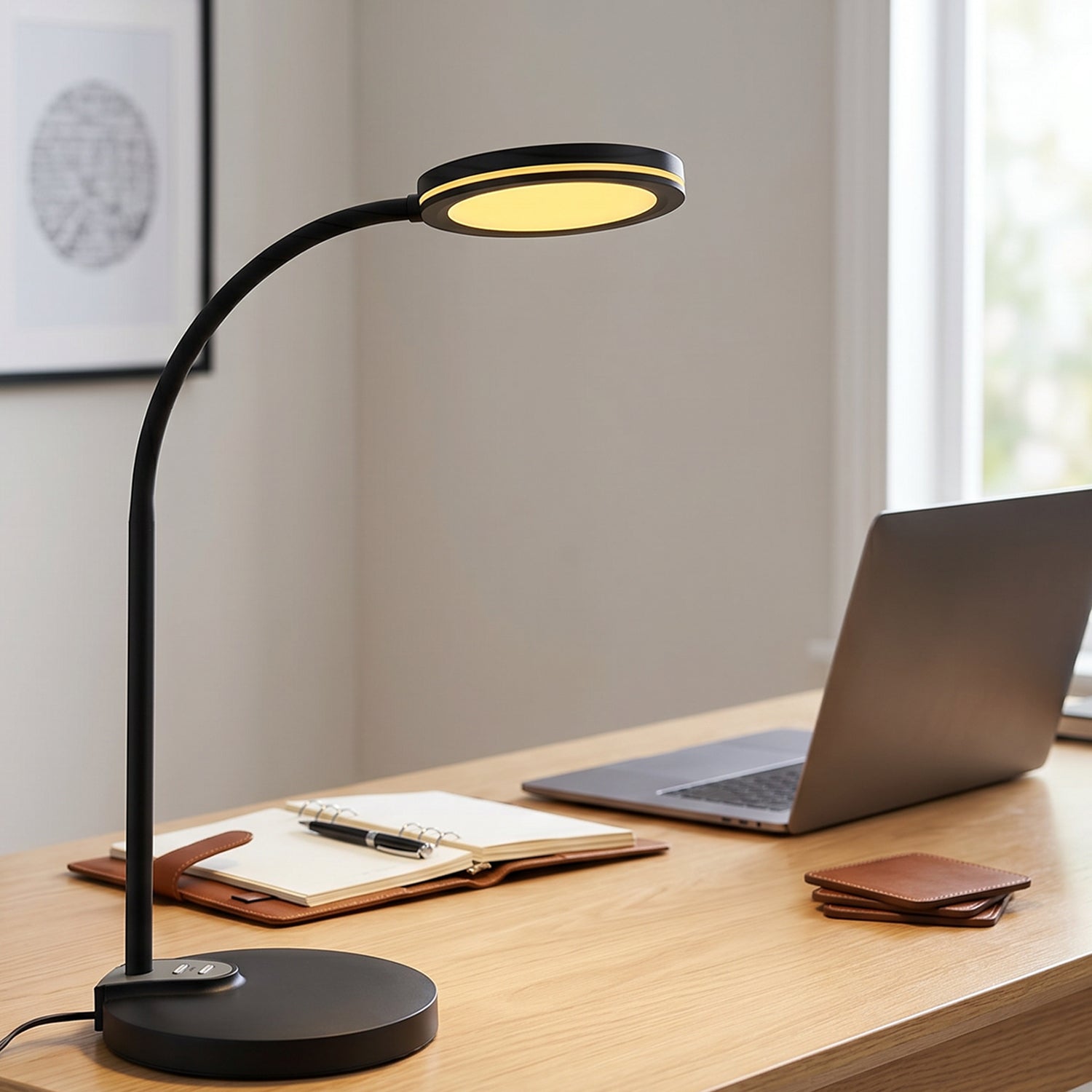 ΦΩΤΙΣΤΙΚΟ ΓΡΑΦΕΙΟΥ LED ACA BL1055BK ΜΑΥΡΟ 8W CCT 3000K/3800K/5700K 300LM